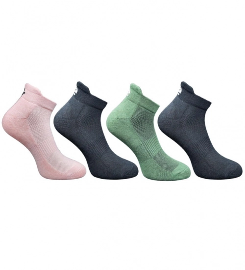 4_Pair Set Unisex Casual Cotton Printed Ankle Length Socks (Multicolor)