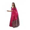Women's Soft Lichi Silk Printed Saree With Unstitched Blouse 5.5Mtr (Pink) Women's Soft Lichi Silk Printed Saree With Unstitched Blouse 5.5Mtr (Pink)
