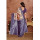 Women's Banarasi Silk Jaquard Woven Saree With Unstitched Blouse 5.5Mtr (Orange)