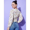 Women's Polyester Floral Long Sleeves Top (Multicolor)