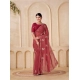 Women's Digital Printed  Georgette Saree With Unstitched Blouse (Red, 5-6 Mtrs)