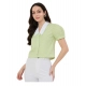 Women's Cotton Striped Half Sleeve Shirt (Green - White) Women's Cotton Striped Half Sleeve Shirt (Green - White)