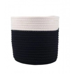 Cotton Flower Pot (White Black)