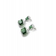 Women's Brass Silver Plated Drop Earrings (Green)