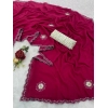 Women's Chiffon Butti Dotted Saree With Unstitched Blouse 5.5Mtr (Pink) Women's Chiffon Butti Dotted Saree With Unstitched Blouse 5.5Mtr (Pink)