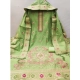 Women's Banarasi Silk Printed Unstitched Salwar Suit Material With Dupatta (Pista, 3Mtrs)