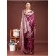 Women's Banarasi Silk Printed Saree With Unstitched Blouse 5.5Mtr (Purple) Women's Banarasi Silk Printed Saree With Unstitched Blouse 5.5Mtr (Purple)
