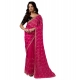 Women's Net Sequence Saree With Unstitched Blouse 5.5Mtr (Pink)