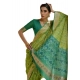 Women's Silk_Blend Ethnic Ikat Pattern Saree With Unstitched Blouse 5.5Mtr (Light_Green)