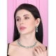 Women's Brass Silver Plated Necklace set (Green)