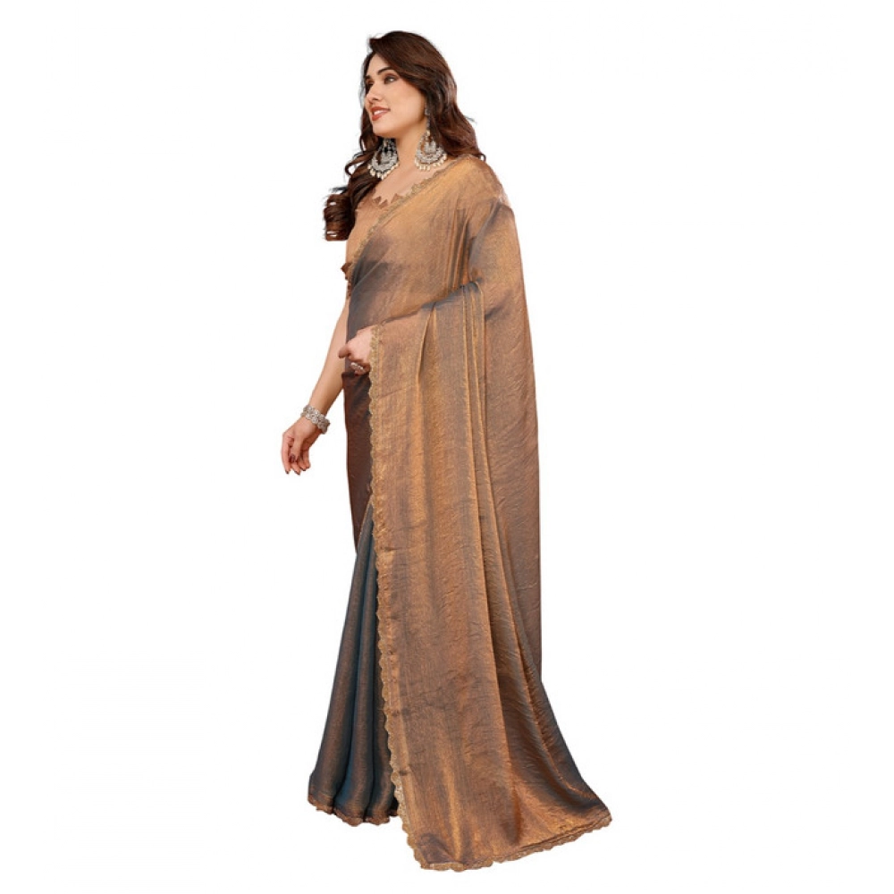 Women's Georgette Printed Saree With Unstitched Blouse 5.5Mtr (Brown) Women's Georgette Printed Saree With Unstitched Blouse 5.5Mtr (Brown)