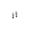 Women's Brass Silver Plated Necklace set (Green)