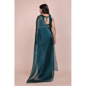 Generic Women's Jimmy choo Embellished Bollywood Saree With Unstitched Blouse 5.5Mtr (Green)