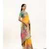 Women's Faux_Banarasi Woven Motifs Saree With Unstitched Blouse 5.5Mtr (Yellow)