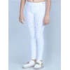 Girl's Cotton Lycra Printed Elasticated Leggings (White) Girl's Cotton Lycra Printed Elasticated Leggings (White)