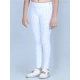 Girl's Cotton Lycra Printed Elasticated Leggings (White)