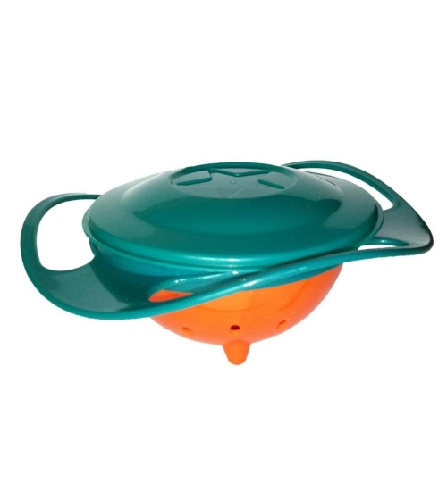 Pack Of 2_Gyro Bowl – Spill-Proof Rotating Fun Bowl for Kids (Color: Assorted )