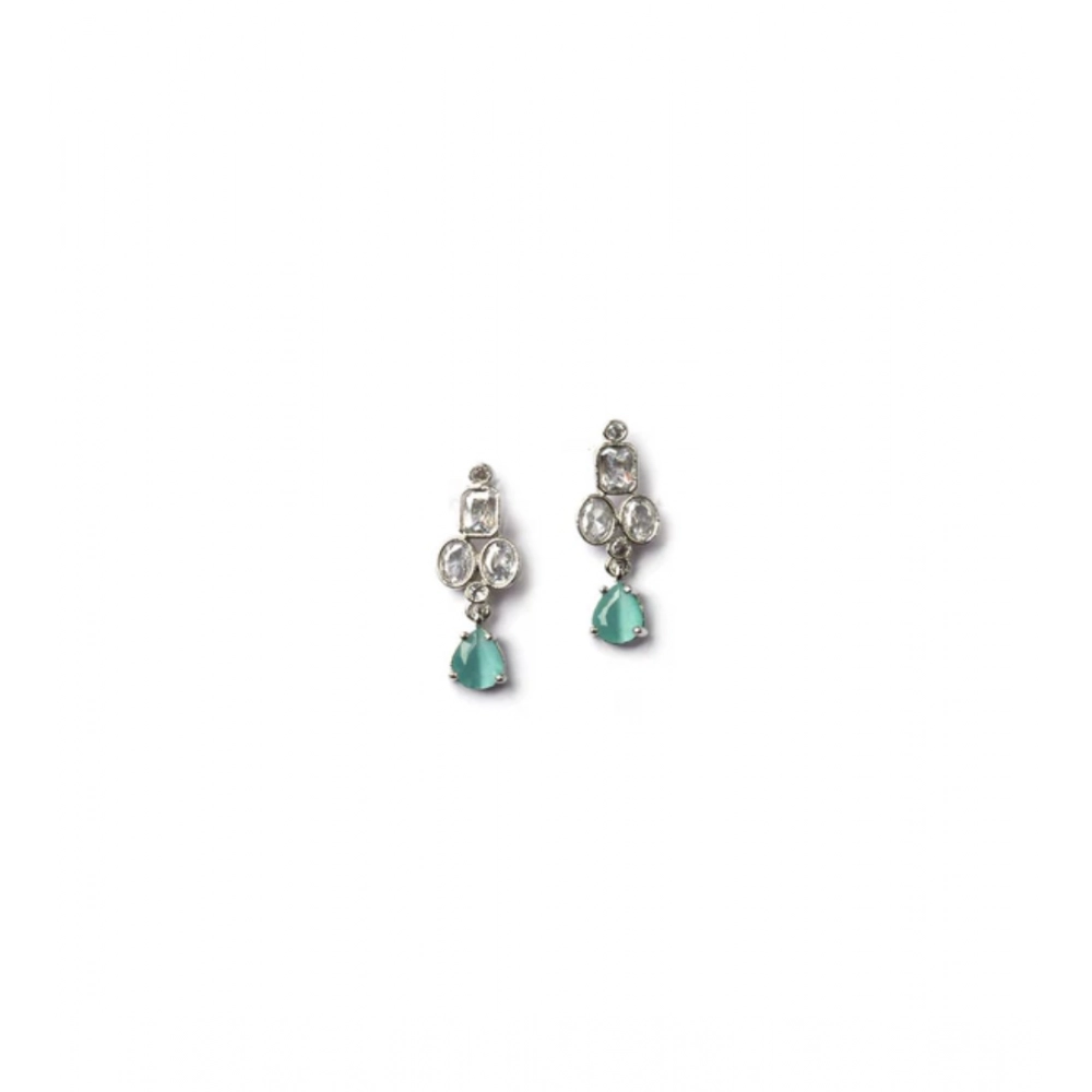 Women's Brass Silver Plated Necklace set (Turquoise) Women's Brass Silver Plated Necklace set (Turquoise)