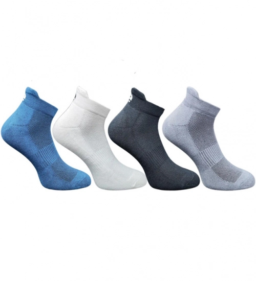 4_Pair Set Unisex Casual Cotton Printed Ankle Length Socks (Multicolor)