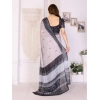 Women's Linen Cotton Printed Saree With Unstitched Blouse 5.5Mtr (White & Black) Women's Linen Cotton Printed Saree With Unstitched Blouse 5.5Mtr (White & Black)