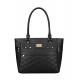 Women's PU Leather Solid Shoulder Zipper Handbag (Black)