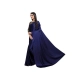 Women's Satin Solid Saree With Unstitched Blouse 5.5Mtr (Navy Blue)