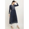 Women's Casual Rayon Full sleeve Kurti (Blue)