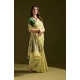 Women's Blended_Cotton Floral Saree With Unstitched Blouse 5.5Mtr (Light_Green)