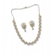Women's Brass Silver Plated Necklace set (Silver)