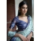 Women's Polyester Printed Saree With Unstitched Blouse 5.5 Mtr (Green)