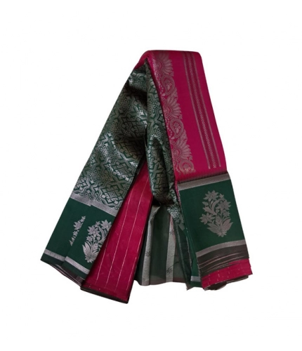 Women's Soft Silk Wooven Saree With Unstitched Blouse 5.5Mtr (Red)