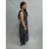 Women's Casual Crepe Sleeveless Dress (Black)