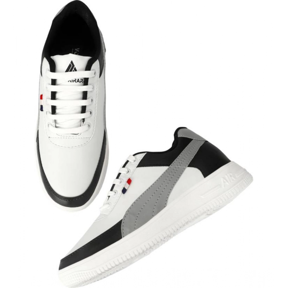 Men's Casual Synthetic Lace-ups Casual Shoes (White)