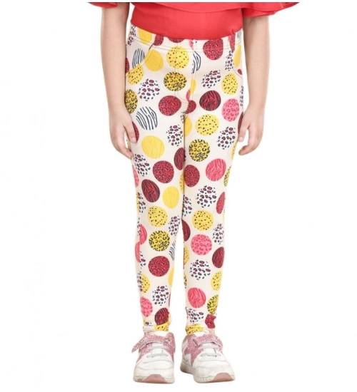 Girl's Cotton Lycra Floral Elasticated Jeggings (Multicolor) Girl's Cotton Lycra Floral Elasticated Jeggings (Multicolor)