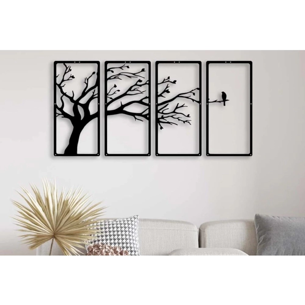 Wooden 3D 4 Pieces Tree Wall Art Panel Frame Wooden 3D 4 Pieces Tree Wall Art Panel Frame