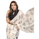Women's Linen Cotton Printed Saree With Unstitched Blouse 5.5Mtr (Off White) Women's Linen Cotton Printed Saree With Unstitched Blouse 5.5Mtr (Off White)