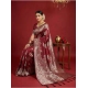Women's Silk Blend Printed Saree With Unstitched Blouse 5.5Mtr (Maroon) Women's Silk Blend Printed Saree With Unstitched Blouse 5.5Mtr (Maroon)