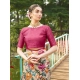 Women's Faux_Tussar Kalamkari_Print Saree With Unstitched Blouse 5.5Mtr (Pink)