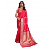 Women's Faux_Banarasi_Silk Woven Saree With Unstitched Blouse 5.5Mtr (Red) Women's Faux_Banarasi_Silk Woven Saree With Unstitched Blouse 5.5Mtr (Red)