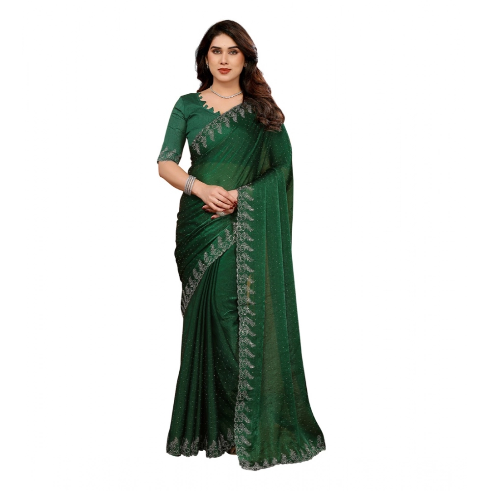 Women's Georgette Printed Saree With Unstitched Blouse 5.5Mtr (Green) Women's Georgette Printed Saree With Unstitched Blouse 5.5Mtr (Green)