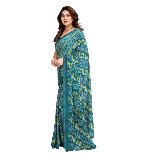 Women's Georgette Printed Saree With Unstitched Blouse 5.5Mtr (Sky Blue) Women's Georgette Printed Saree With Unstitched Blouse 5.5Mtr (Sky Blue)