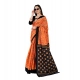 Women's Soft Pure Cotton Printed Saree With Unstitched Blouse 5.5Mtr (Orange)
