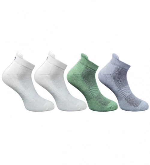 4_Pair Set Unisex Casual Cotton Printed Ankle Length Socks (Multicolor)