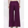 Dropship Women's Casual Rayon Solid Ankle Length Palazzo (Purple, Free Size)