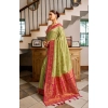 Women's Silk Blend Booti Work Ready to wear Saree With Unstitched Blouse 5.5Mtr (Green)