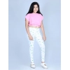Girl's Cotton Lycra Printed Elasticated Leggings (White) Girl's Cotton Lycra Printed Elasticated Leggings (White)