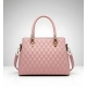 Women's PU Leather Solid Shoulder Zipper Handbag (Pink)