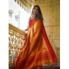 Women's Soft Lilan Printed Saree With Unstitched Blouse 5.5Mtr (Mustard ) Women's Soft Lilan Printed Saree With Unstitched Blouse 5.5Mtr (Mustard )