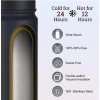 650 Ml Double Wall Insulated Stainless Steel Water Bottle With Flip Lid (Black) 650 Ml Double Wall Insulated Stainless Steel Water Bottle With Flip Lid (Black)