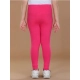 Girl's Cotton Lycra Solid Elasticated Leggings (Pink)